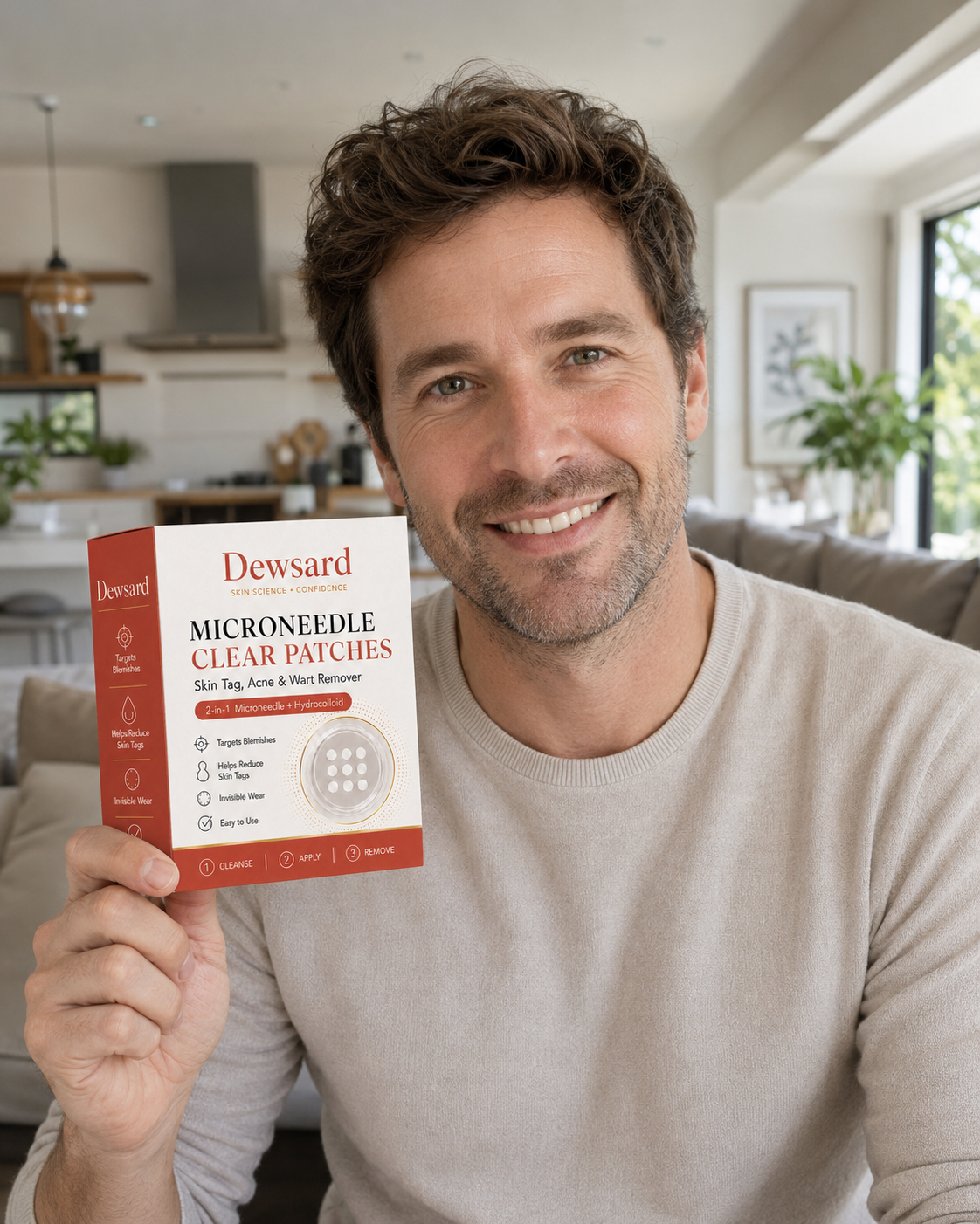 ✨Dewsard®2-in-1 Microneedle & Hydrocolloid Patch🍀| Removes Raised Moles, Acne, Flat Warts & Skin Tags | Helps Improve Wrinkles, Scars & Blemishes | Invisible Patches for Face & Body
